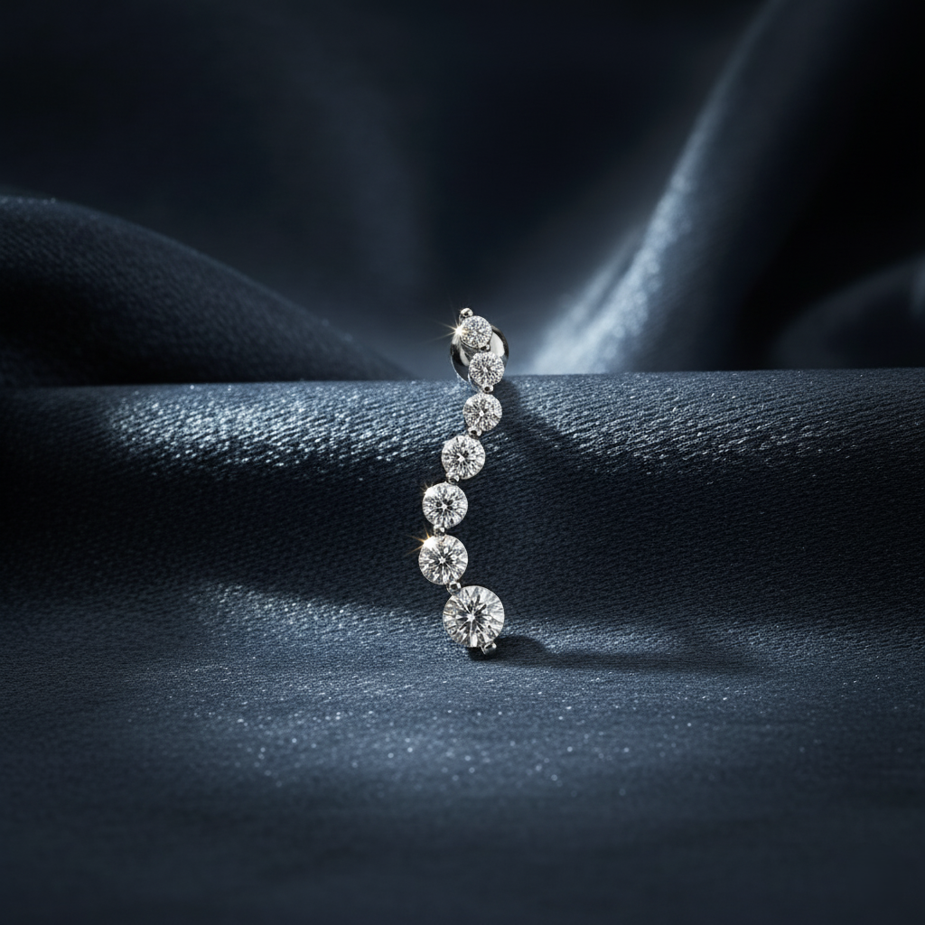Elegant Curvy Diamond Drop Earrings