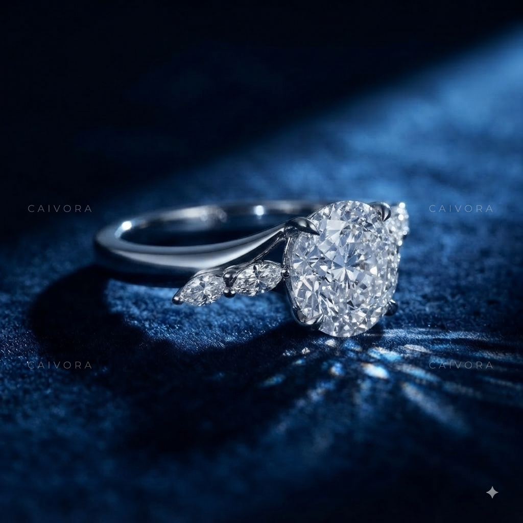 Portuguese Cut Diamond Engagement Ring with Elegant Twist Setting