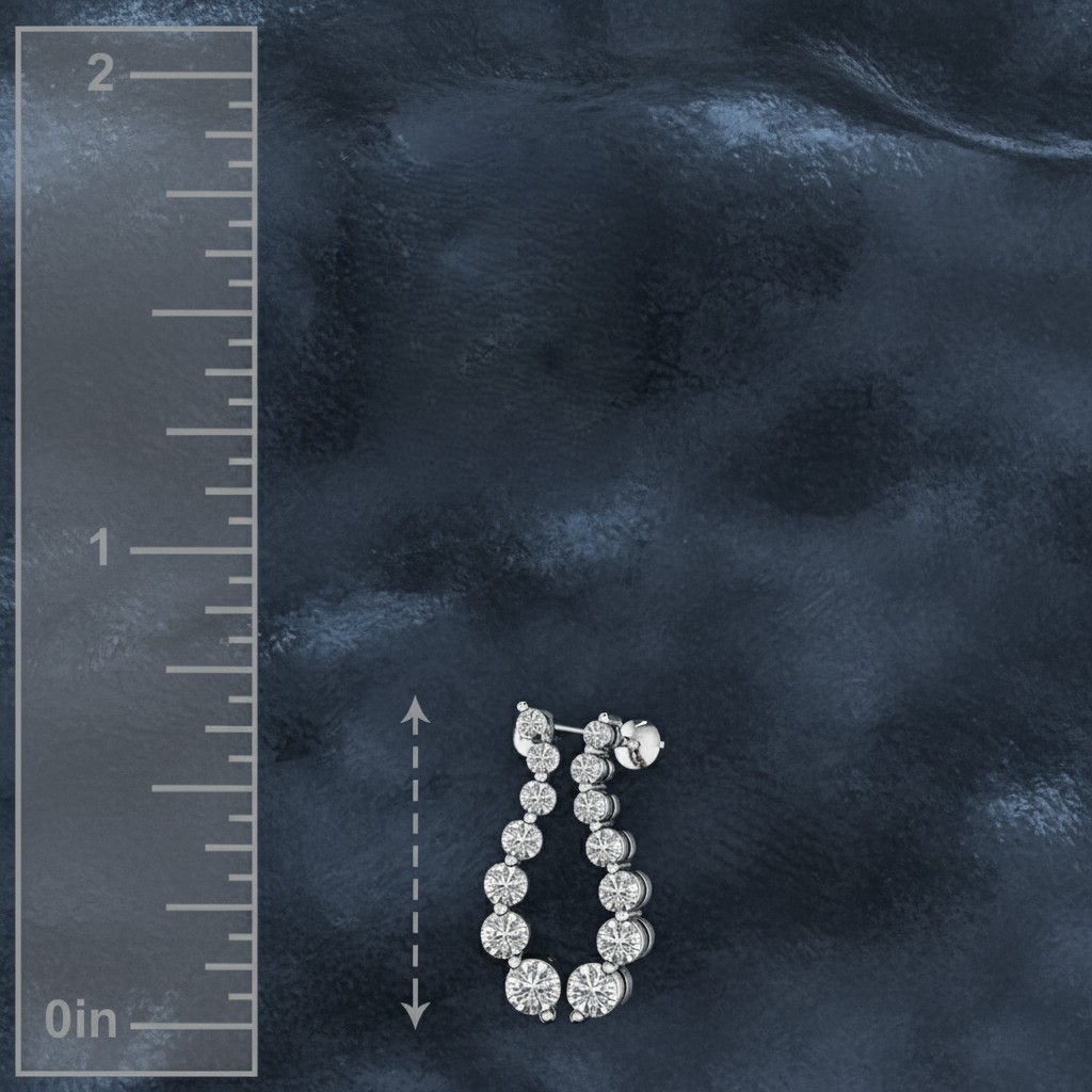 Elegant Curvy Diamond Drop Earrings