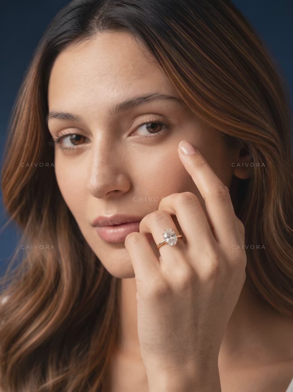 Oval Cut Hidden Halo Pavé Tulip Engagement Ring