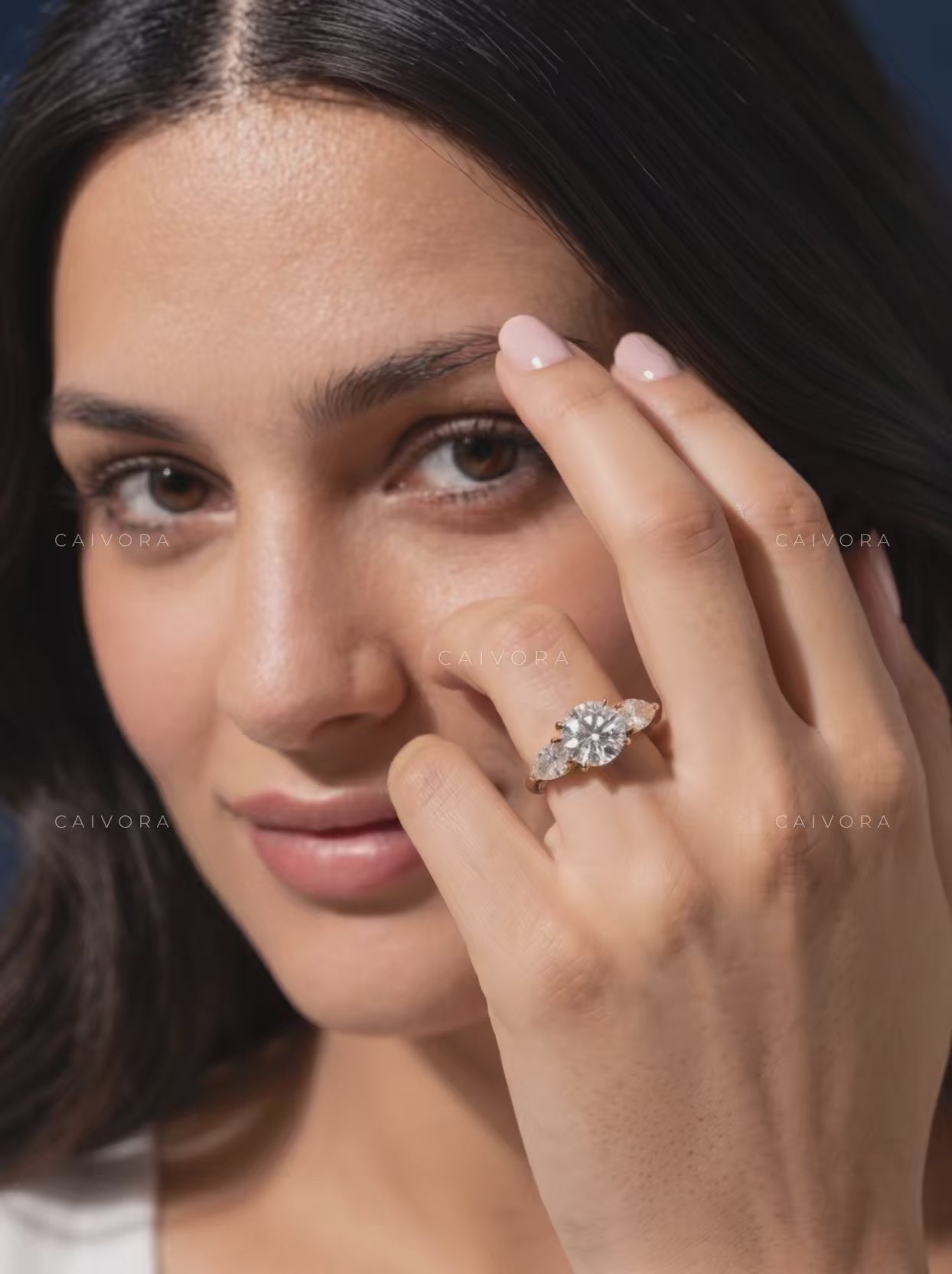 Contemporary Paloma Setting Showcasing a old mine cut Diamond