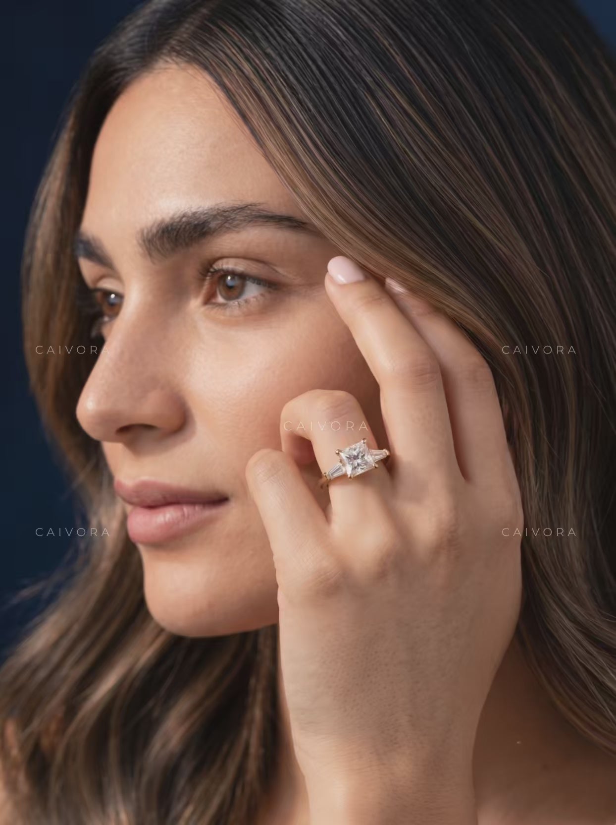 Clean Lines with a Princess Cut Center Diamond