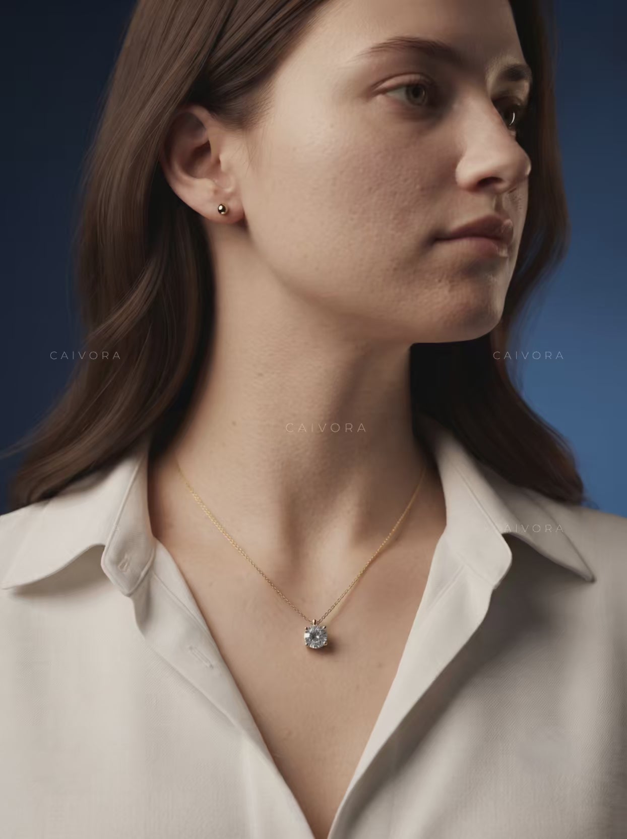 Classic Round Lab-Grown Diamond Solitaire Pendant Necklace