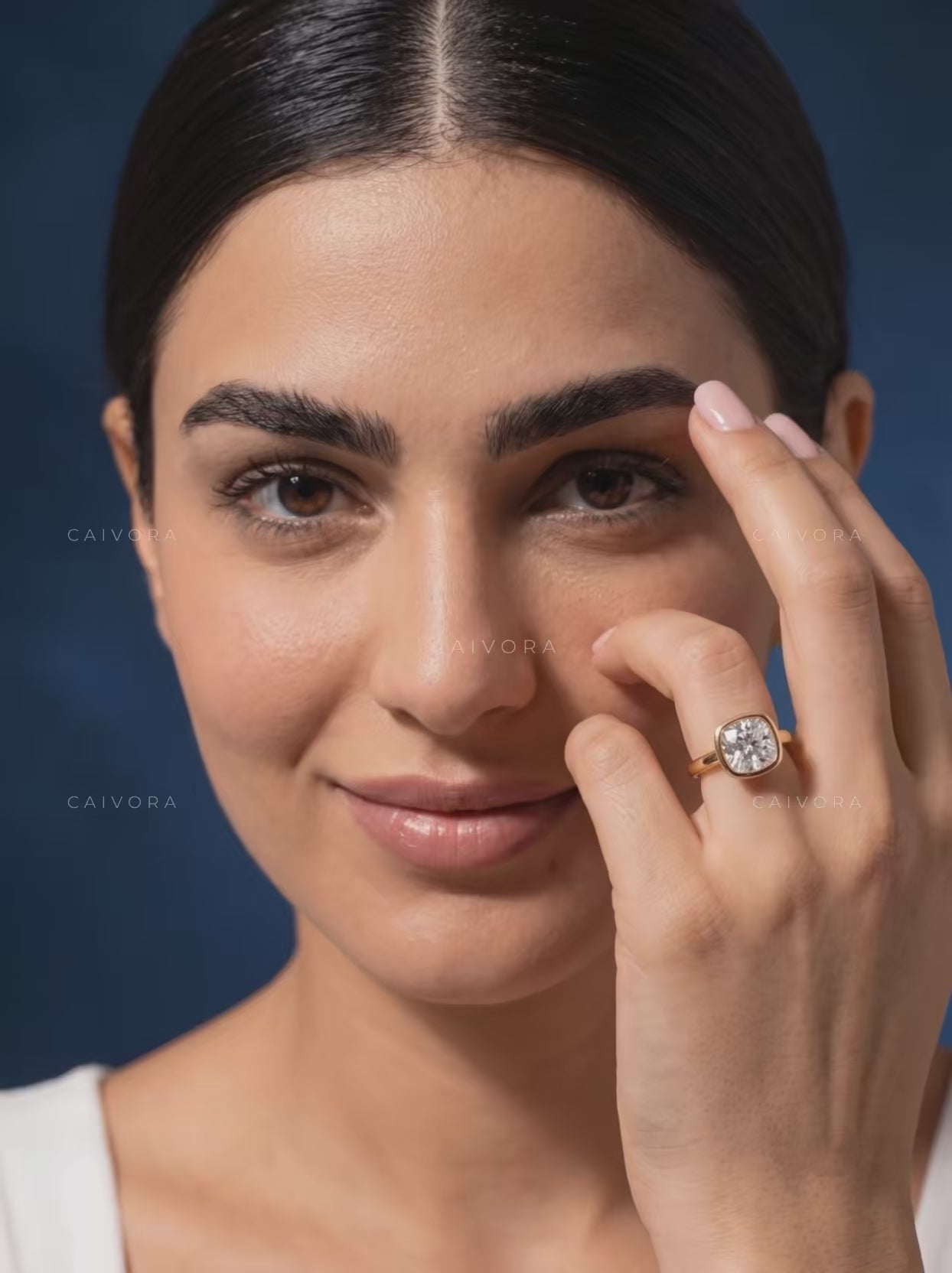 Cushion Cut Modern Bezel Solitaire Ring