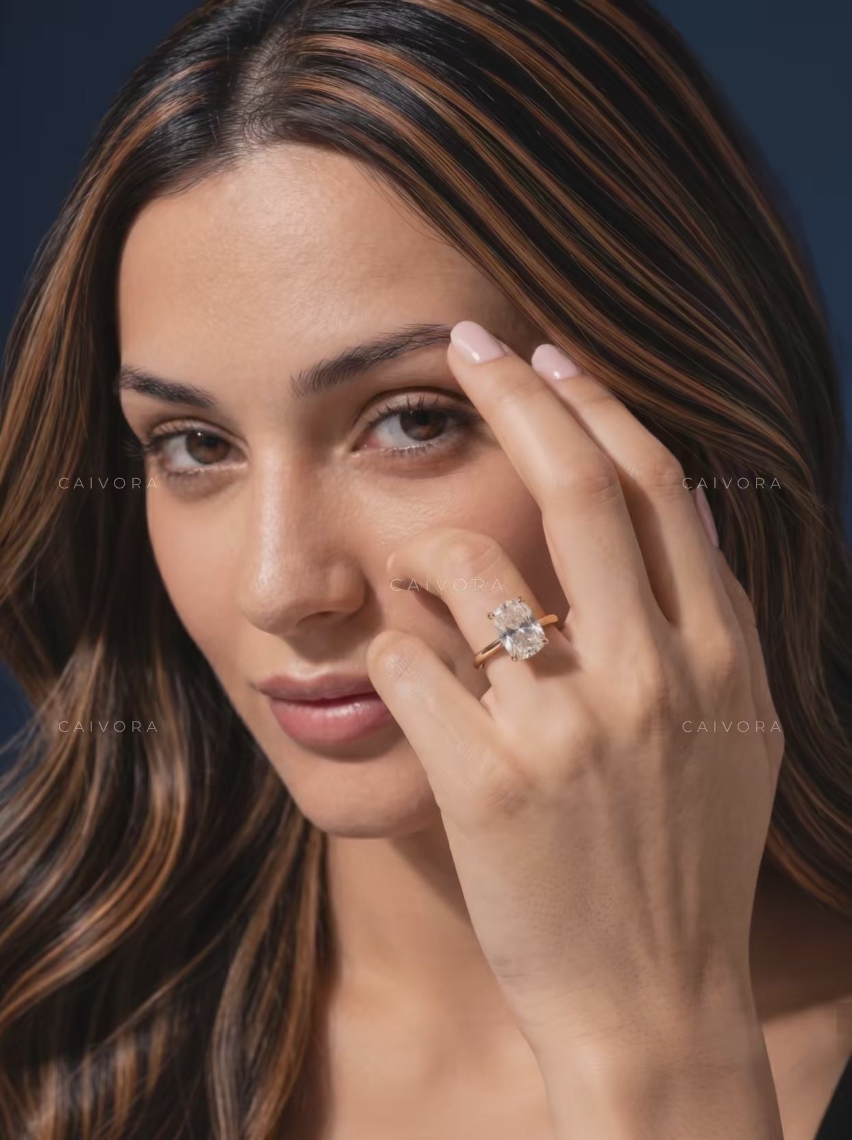 Elongated Crisscut Cushion Four Prong Solitaire Engagement Ring