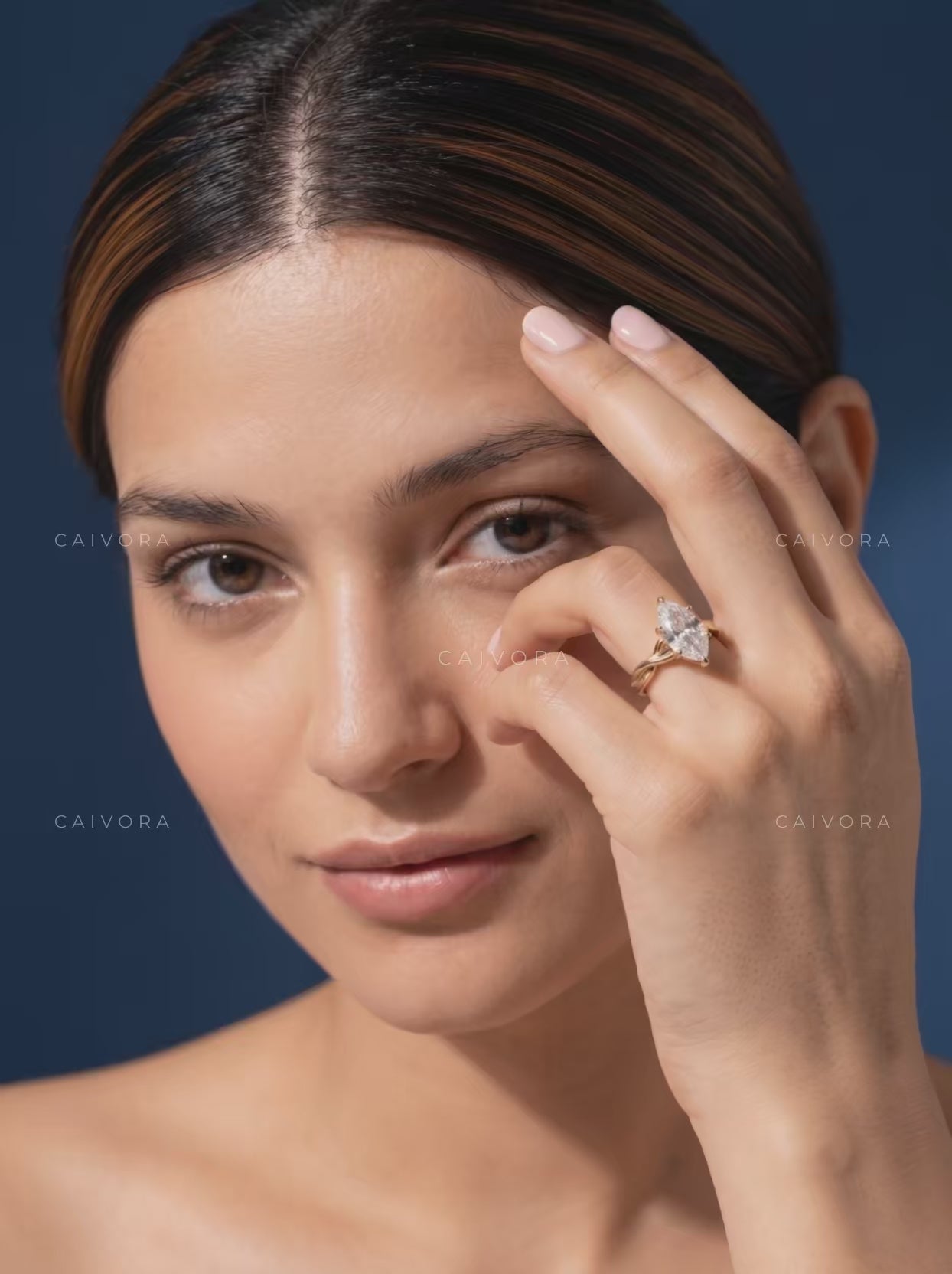 Timeless Elegance with a Marquise Cut Center Diamond