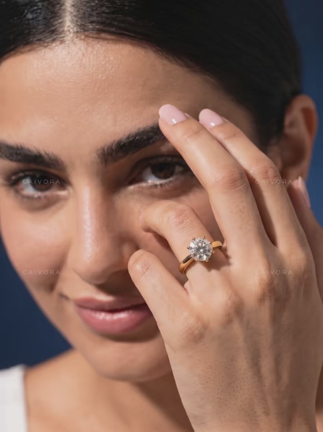 Portuguese Cut Hidden Halo Pavé Tulip Engagement Ring